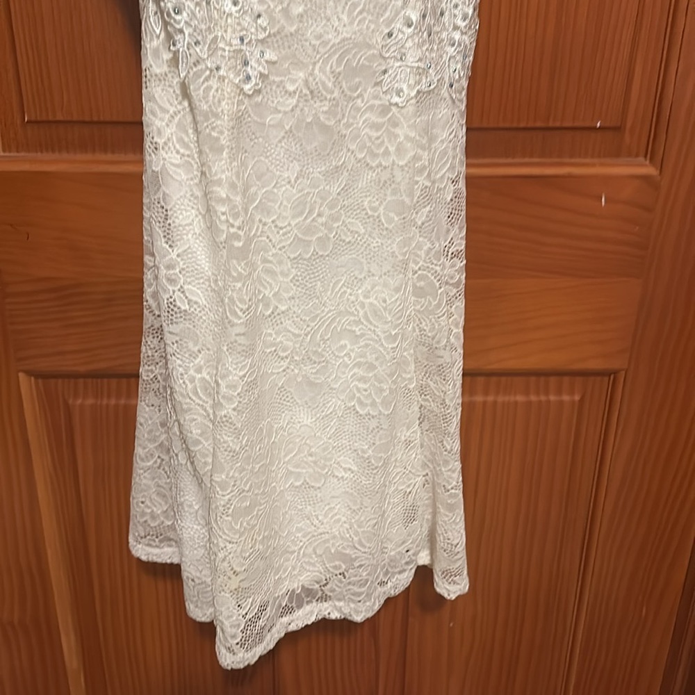 Juniors white cocktail dress - Picture 4 of 7